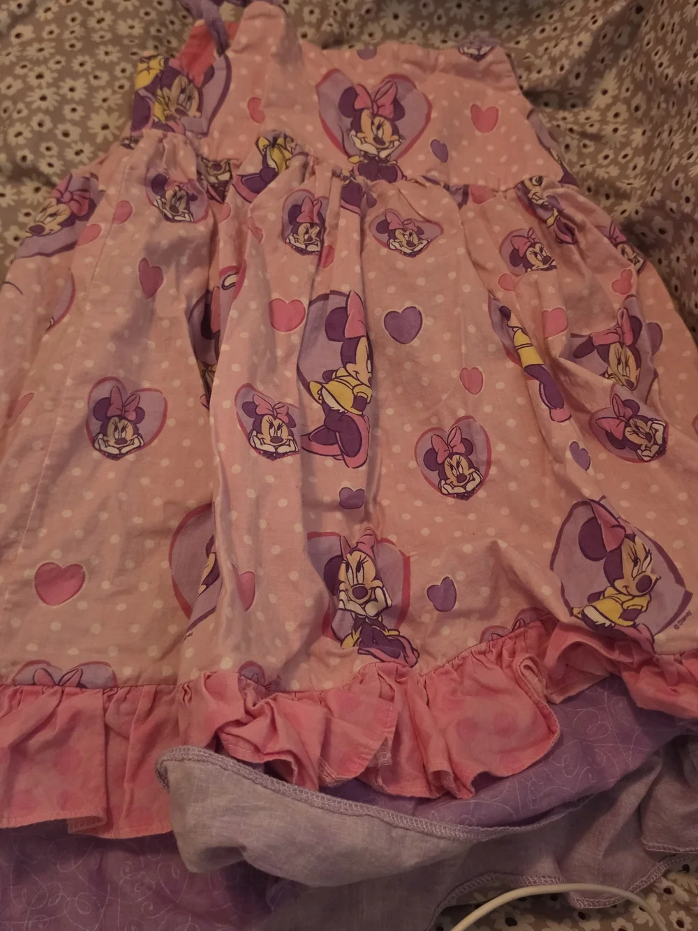 Disney Girls Pink Purple Minnie Mouse Sleeveless Dress